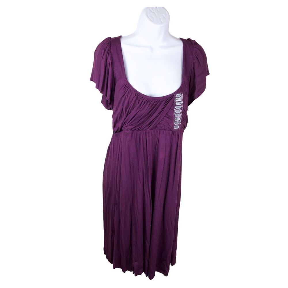 Matty M Purple Soft Knit Empire Waist Dress NWT